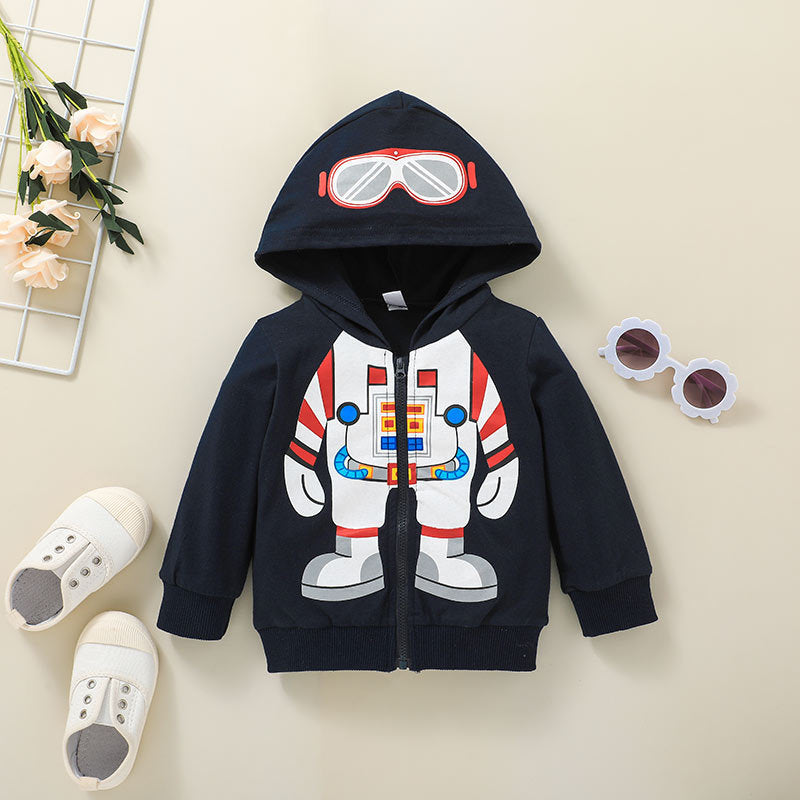 Children's Hooded Tops Jackets Kids Zipper Shirts Pi-Mart