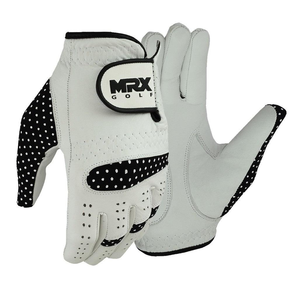 New Women Golf Gloves Cabretta Leather White Black MRX Products