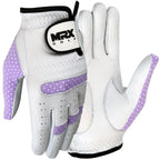 New Women Golf Gloves Cabretta Leather White Purple MRX Products
