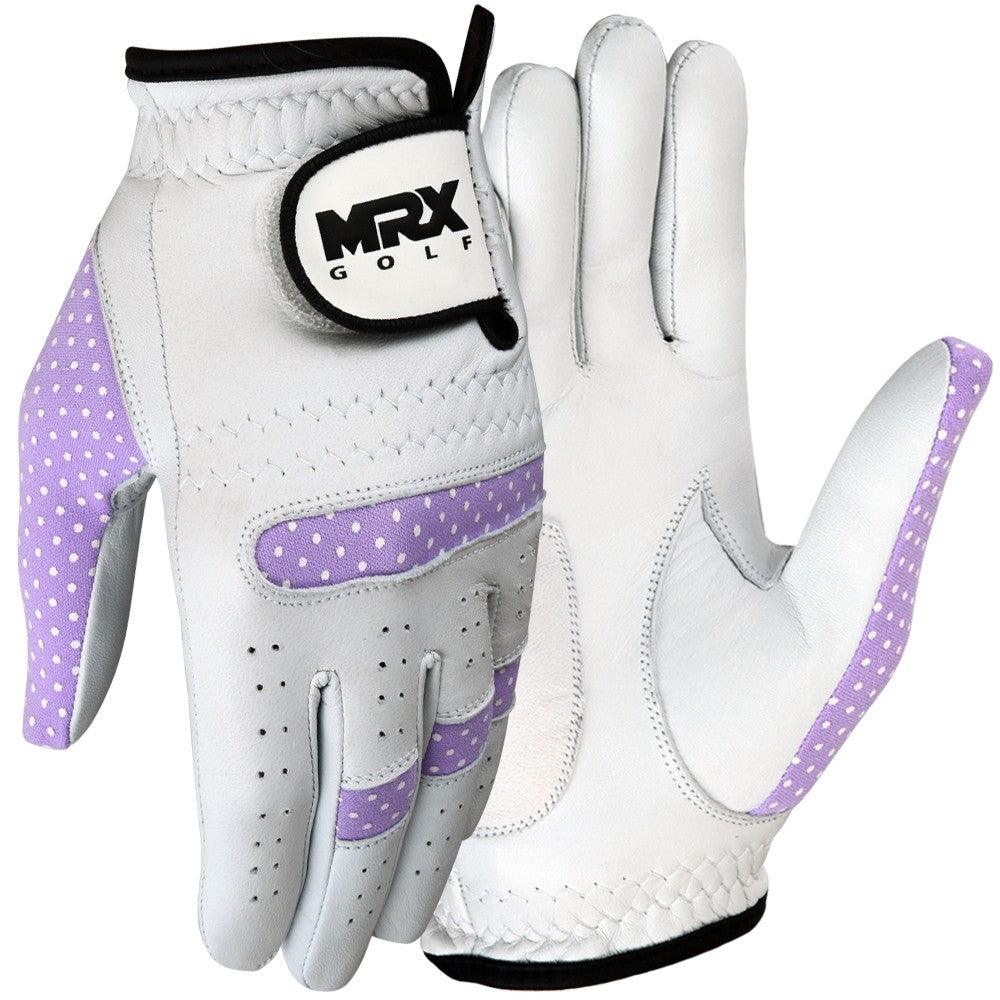 New Women Golf Gloves Cabretta Leather White Purple MRX Products