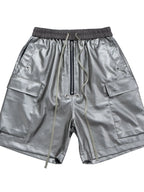 Men's Cargo Style Metallic Zipper Shorts