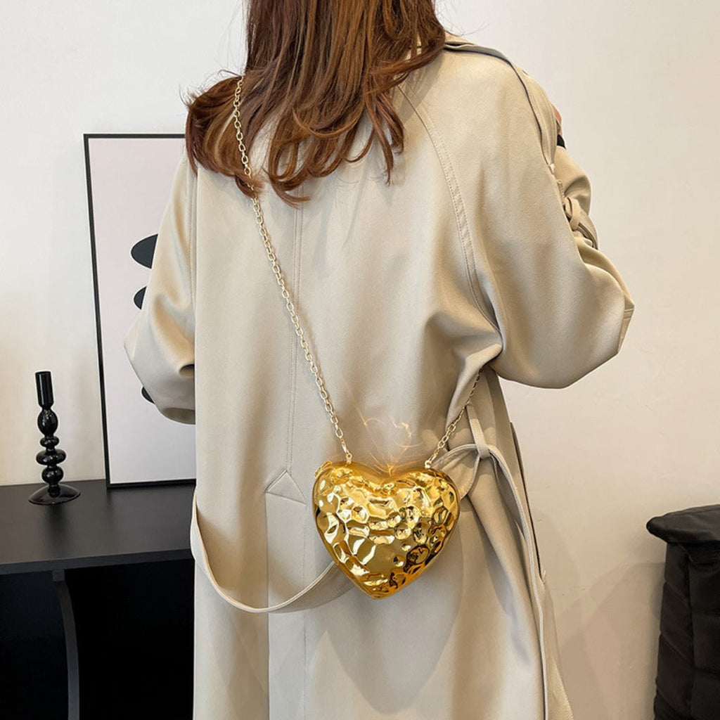 Heart Shaped Mini Purse – Elegant Acrylic Pericardium Chain Clutch, Perfect for Parties, Proms, Weddings, and Evening Out – Stylish Dinner Bag - SJB-DIAMOND ELITES