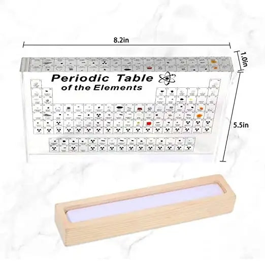 Periodic Table With 83 Kinds Of Real Elements Inside, Acrylic Periodic Table Of Elements Samples, Easy To Read, Creative Gifts For Science Lovers And Students - SJB-DIAMOND ELITES