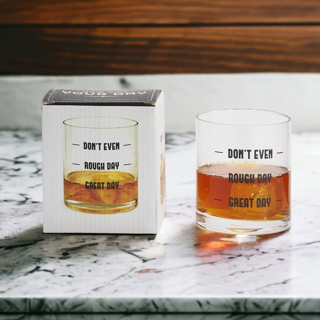 Whiskey Or Wine Stemless Glass Gift Set With Funny Barware Saying And Gift Box For Wine Lovers BandsCo Straps