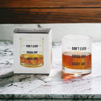 Whiskey Or Wine Stemless Glass Gift Set With Funny Barware Saying And Gift Box For Wine Lovers BandsCo Straps