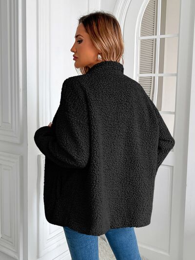 Winter Warm Zip Up Long Sleeve Jacket Fuzzy Cozy & Stylish Jacket Cold-Weather Essential Outdoor Jacket Stevvex