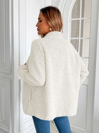 Winter Warm Zip Up Long Sleeve Jacket Fuzzy Cozy & Stylish Jacket Cold-Weather Essential Outdoor Jacket Stevvex