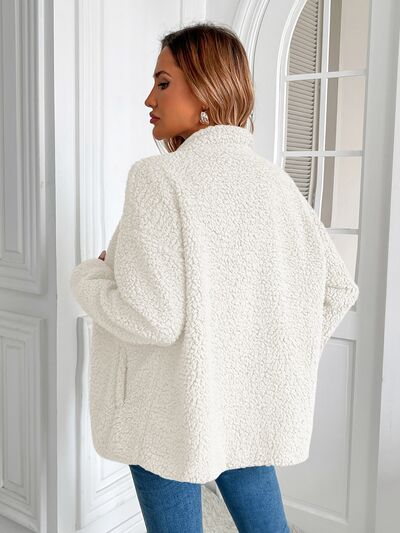 Winter Warm Zip Up Long Sleeve Jacket Fuzzy Cozy & Stylish Jacket Cold-Weather Essential Outdoor Jacket Stevvex