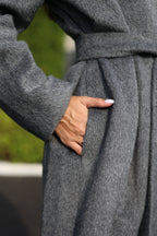 Alpaca Wool Blend Coat in Soft Grey - SJB-DIAMOND ELITES