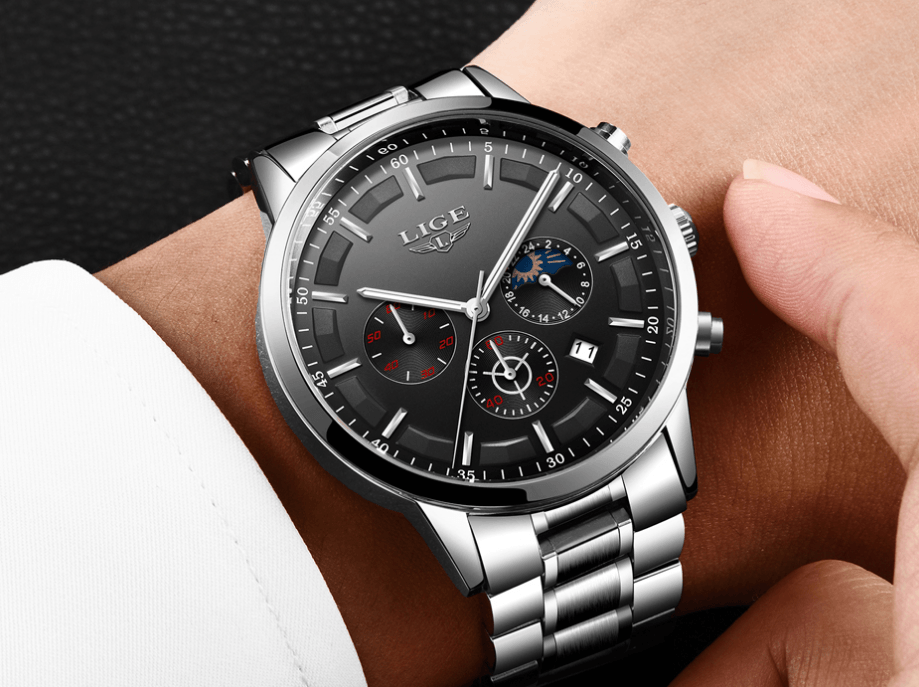 Men's Waterproof  Watch With Chronometers And Date Display Unique Design Perfect Gift Stevvex