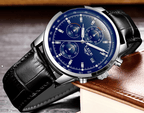 Men's  Waterproof Watch With Chronometers Date Display And Fluorescent Pointers Excellent Look Perfect Gift Stevvex
