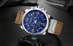 Retro  Waterproof Watch With Chronometers Steel Case And Leather Belts Unique Design Excellent Look Perfect Gift For Your Man Stevvex
