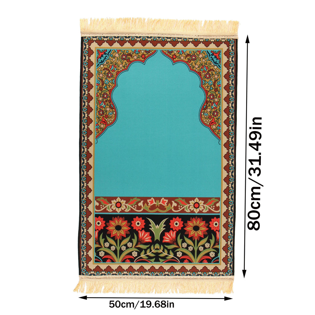1pc Luxury Muslim Prayer Mat, Non-Slip Printed Islamic Kabah, Soft Worship Cushion, Meditation Rug, Pilgrimage Blanket, Islamic Prayer Carpet, Ideal Islamic Gift Lootquake LLC