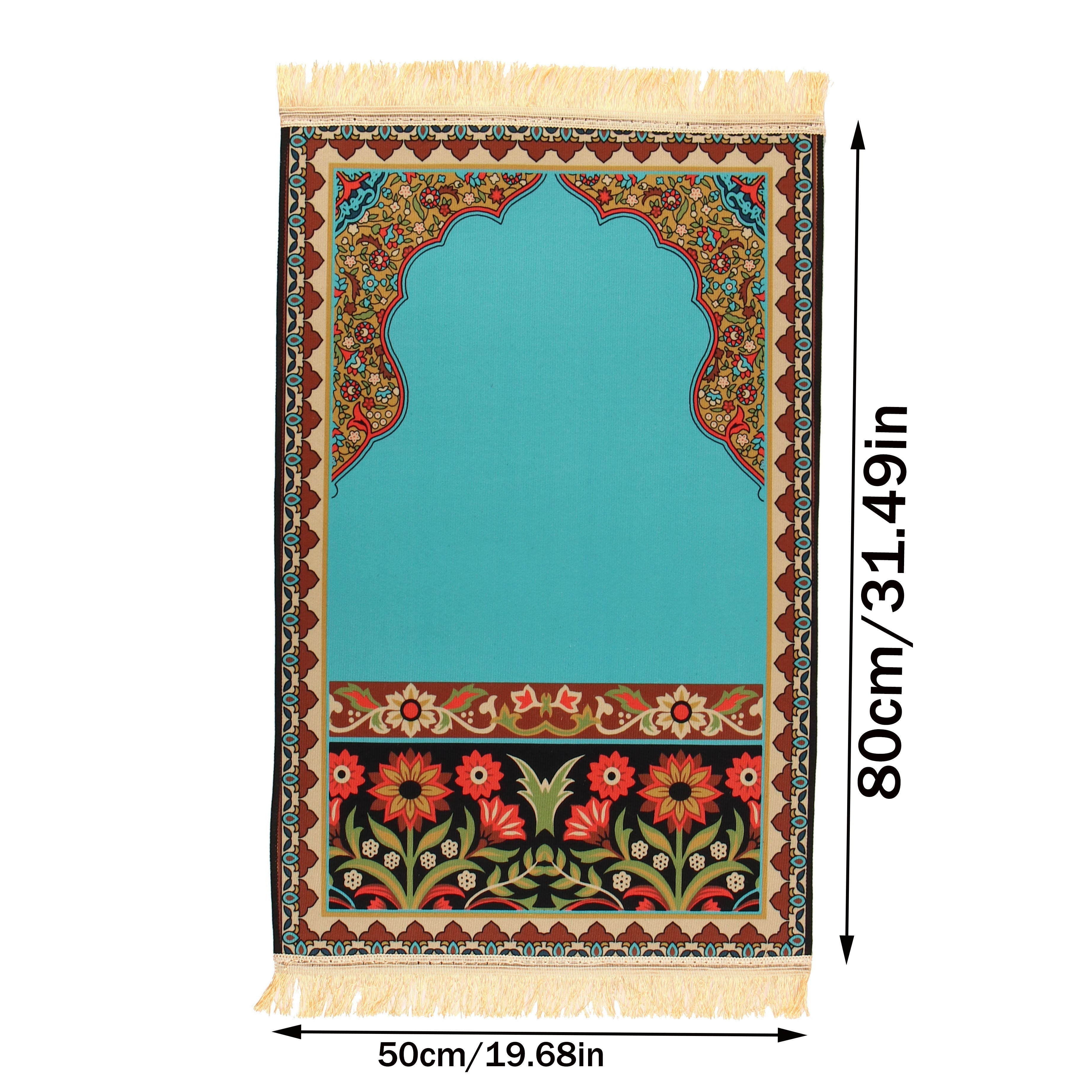1pc Luxury Muslim Prayer Mat, Non-Slip Printed Islamic Kabah, Soft Worship Cushion, Meditation Rug, Pilgrimage Blanket, Islamic Prayer Carpet, Ideal Islamic Gift Lootquake LLC