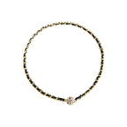 Retro Elegant Leather Winding Chain Diamond Magnetic Necklace Pi-Mart