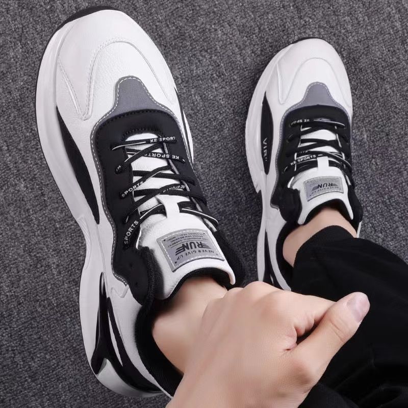 Fashion Black White Sneakers Casual Outdoor Lightweight Breathable Sports Shoes For Men Pi-Mart