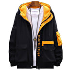 Men’s Casual Jacket – Korean Style Thickened Hooded Coat for Spring & Autumn | Trendy Youth Outerwear | Polyester Windbreaker (Yellow, Gray, Black) – Sizes M to XXXXL