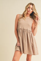 Round Neck Mini Tank Dress For Women–Comfortable, Versatile & Perfect for Casual or Dressy Occasions Stevvex