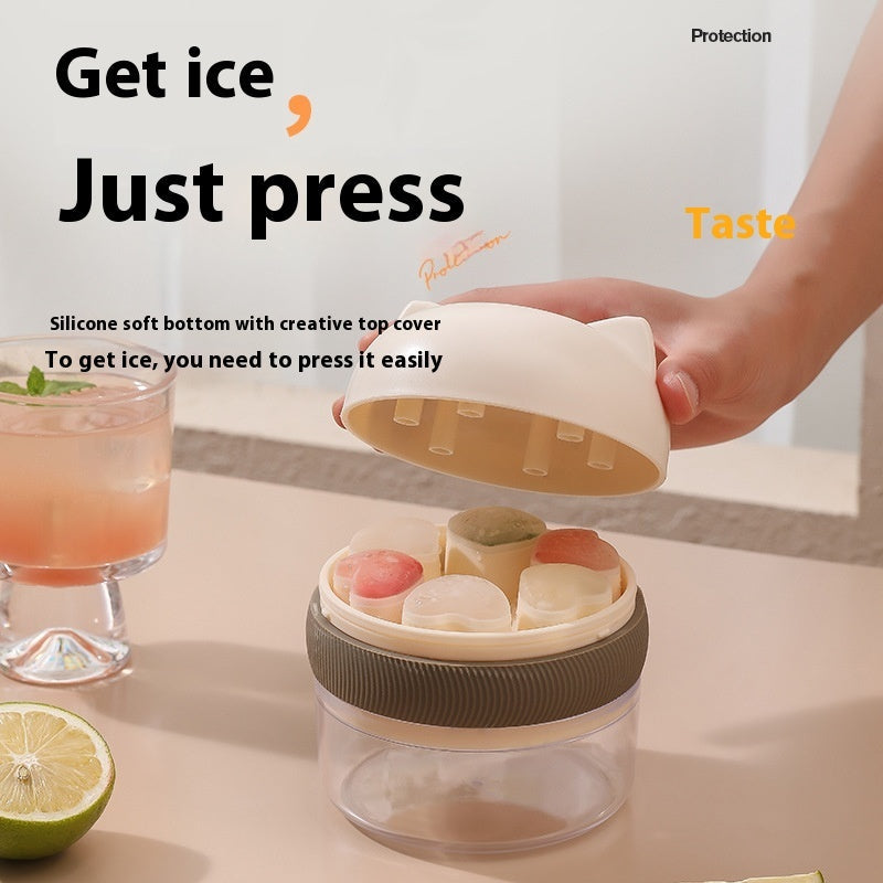 Love Heart Ice Tray Creative Ice Cubes Mold Heart Shape With Cover Pi-Mart