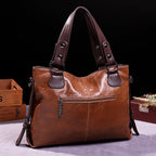 Retro Fashion Tote Casual Soft Leather Shoulder Crossbody Large Capacity Women's Bag Pi-Mart