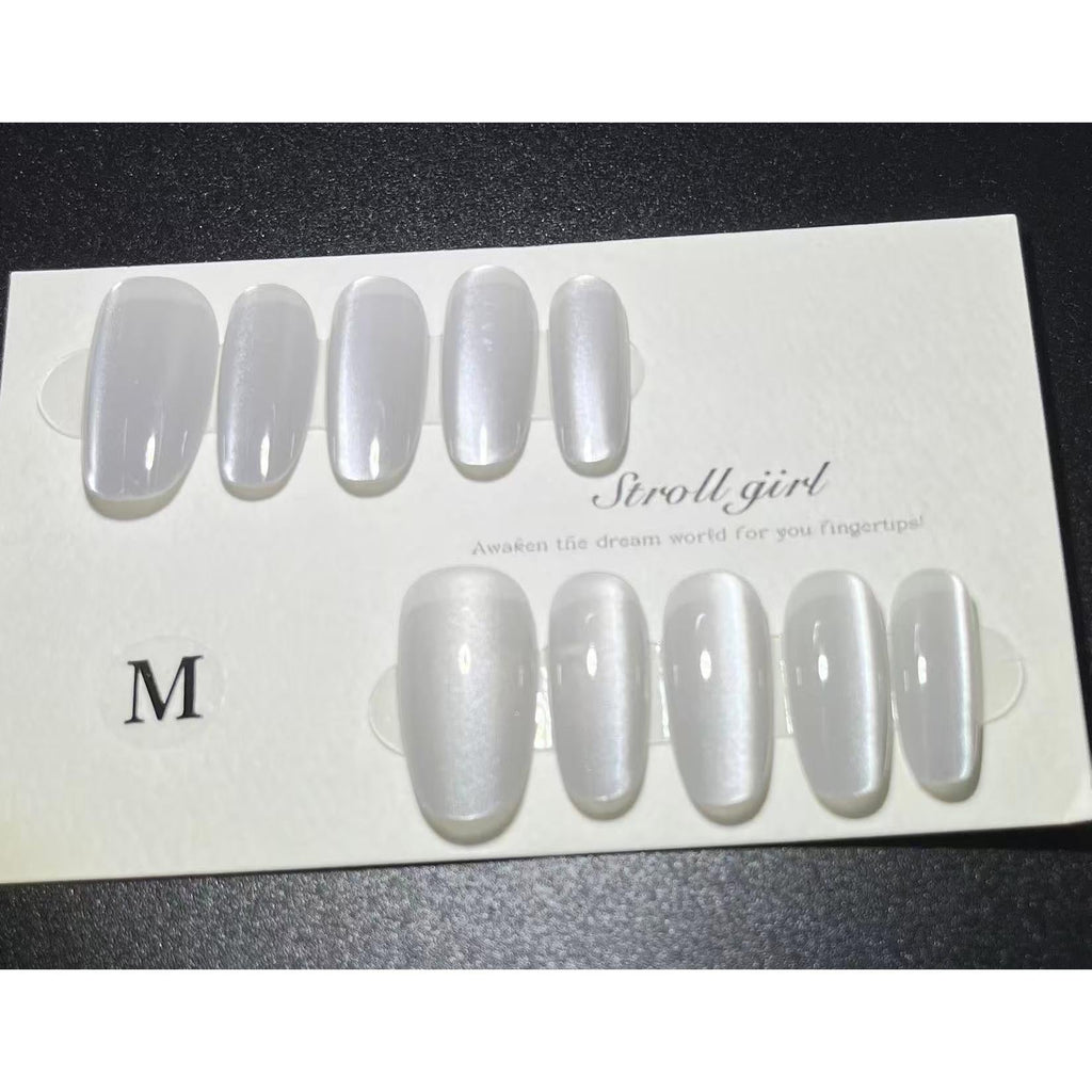 1079 Handmade Nail Wear Nail Art Reusable Press on Nails False Nails 2PCS