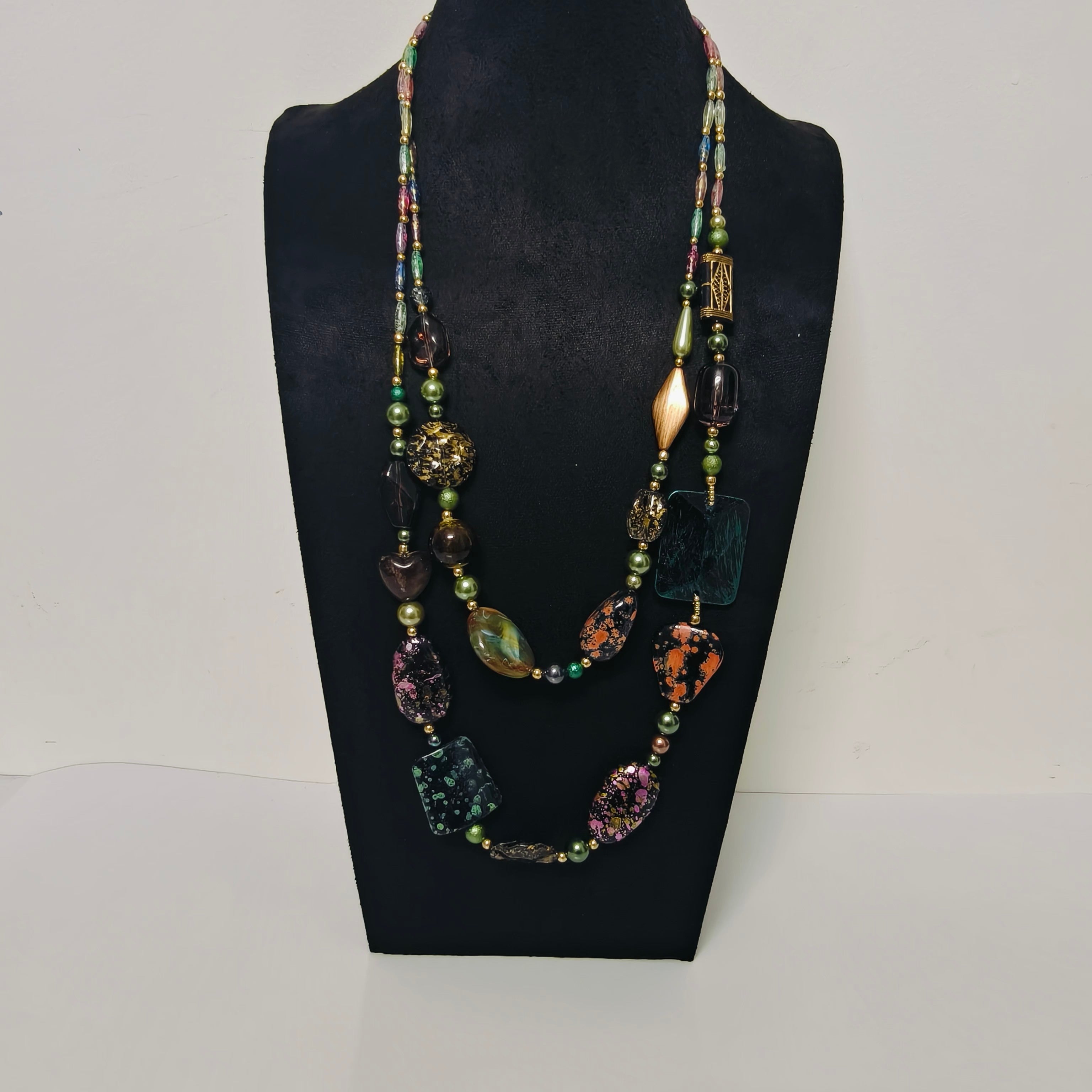 Handmade Premium Crystal Necklace |  Artisan Woven Jewelry with Alloy Accents  | Elegant Sparkling Statement Necklace for Women (MAC344)
