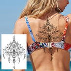53 Sheets Black Lace Temporary Tattoos Sticker Butterfly Flower Fake Tatoo Sticker Sexy  Black Henna Temporary Tattoos For Women Stevvex