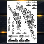 53 Sheets Black Lace Temporary Tattoos Sticker Butterfly Flower Fake Tatoo Sticker Sexy  Black Henna Temporary Tattoos For Women Stevvex