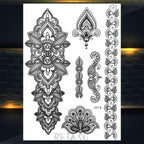 53 Sheets Black Lace Temporary Tattoos Sticker Butterfly Flower Fake Tatoo Sticker Sexy  Black Henna Temporary Tattoos For Women Stevvex