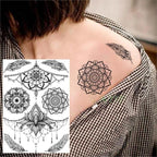 53 Sheets Black Lace Temporary Tattoos Sticker Butterfly Flower Fake Tatoo Sticker Sexy  Black Henna Temporary Tattoos For Women Stevvex
