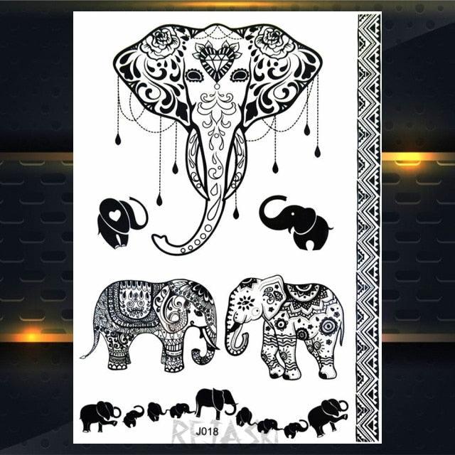 53 Sheets Black Lace Temporary Tattoos Sticker Butterfly Flower Fake Tatoo Sticker Sexy  Black Henna Temporary Tattoos For Women Stevvex