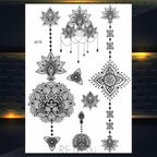53 Sheets Black Lace Temporary Tattoos Sticker Butterfly Flower Fake Tatoo Sticker Sexy  Black Henna Temporary Tattoos For Women Stevvex