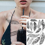 53 Sheets Black Lace Temporary Tattoos Sticker Butterfly Flower Fake Tatoo Sticker Sexy  Black Henna Temporary Tattoos For Women Stevvex