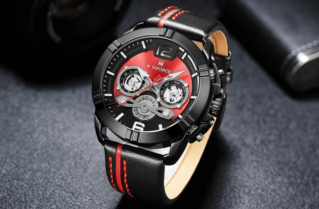 Waterproof  Quartz  Man Leather Sport Wrist Watch  Luxury Unique Design Perfect Gift - SJB-DIAMOND ELITES