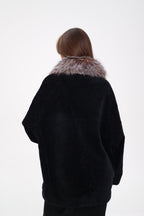 Palermo Genuine Astrakhan Silver Fox Trim Coat - SJB-DIAMOND ELITES