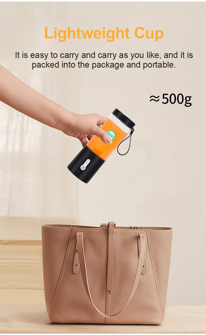 530ML Electric Juicer Portable Smoothie Blender USB Rechargeable Food Processor Fruit Mixer Machine Mini Juicer Blender Cup Portable Juicer For Travel USB Electric Blender Fruit Smoothie Blender Machine Personal Food Processor Juicer Stevvex