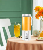 530ML Electric Juicer Portable Smoothie Blender USB Rechargeable Food Processor Fruit Mixer Machine Mini Juicer Blender Cup Portable Juicer For Travel USB Electric Blender Fruit Smoothie Blender Machine Personal Food Processor Juicer Stevvex