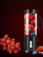 530ML Electric Juicer Portable Smoothie Blender USB Rechargeable Food Processor Fruit Mixer Machine Mini Juicer Blender Cup Portable Juicer For Travel USB Electric Blender Fruit Smoothie Blender Machine Personal Food Processor Juicer Stevvex