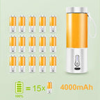 530ML Electric Juicer Portable Smoothie Blender USB Rechargeable Food Processor Fruit Mixer Machine Mini Juicer Blender Cup Portable Juicer For Travel USB Electric Blender Fruit Smoothie Blender Machine Personal Food Processor Juicer Stevvex