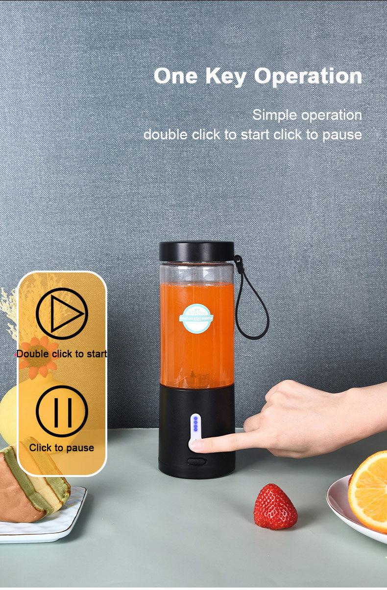 530ML Electric Juicer Portable Smoothie Blender USB Rechargeable Food Processor Fruit Mixer Machine Mini Juicer Blender Cup Portable Juicer For Travel USB Electric Blender Fruit Smoothie Blender Machine Personal Food Processor Juicer Stevvex