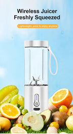 530ML Electric Juicer Portable Smoothie Blender USB Rechargeable Food Processor Fruit Mixer Machine Mini Juicer Blender Cup Portable Juicer For Travel USB Electric Blender Fruit Smoothie Blender Machine Personal Food Processor Juicer Stevvex