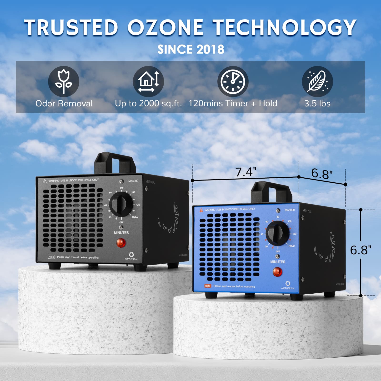 MA5000 Ozone Generator, Replaceable Ozone Plate Option Airthereal