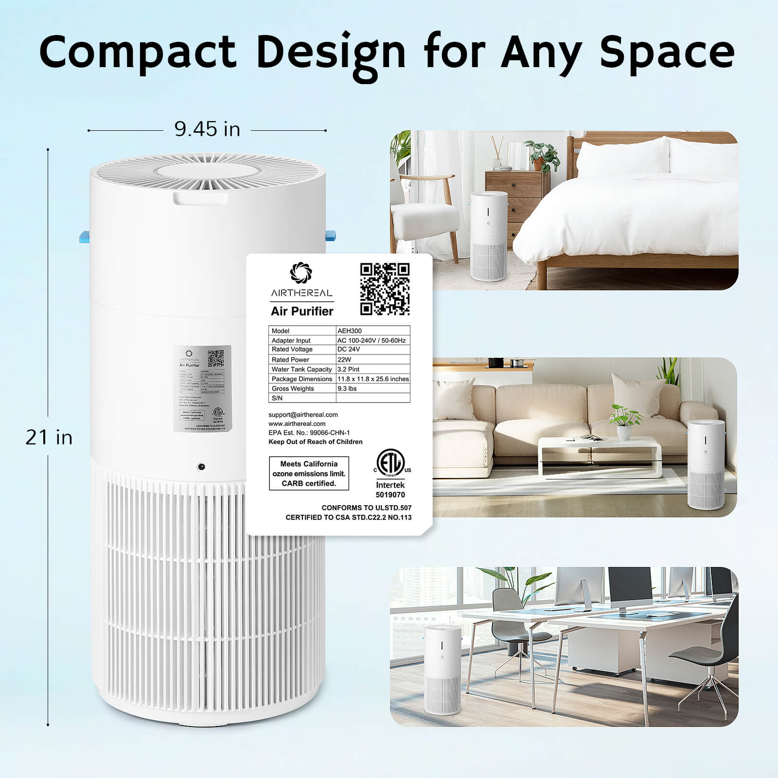 Ethereal Rain AEH300 Air Purifier & Humidifier Combo - European version - SJB-DIAMOND ELITES