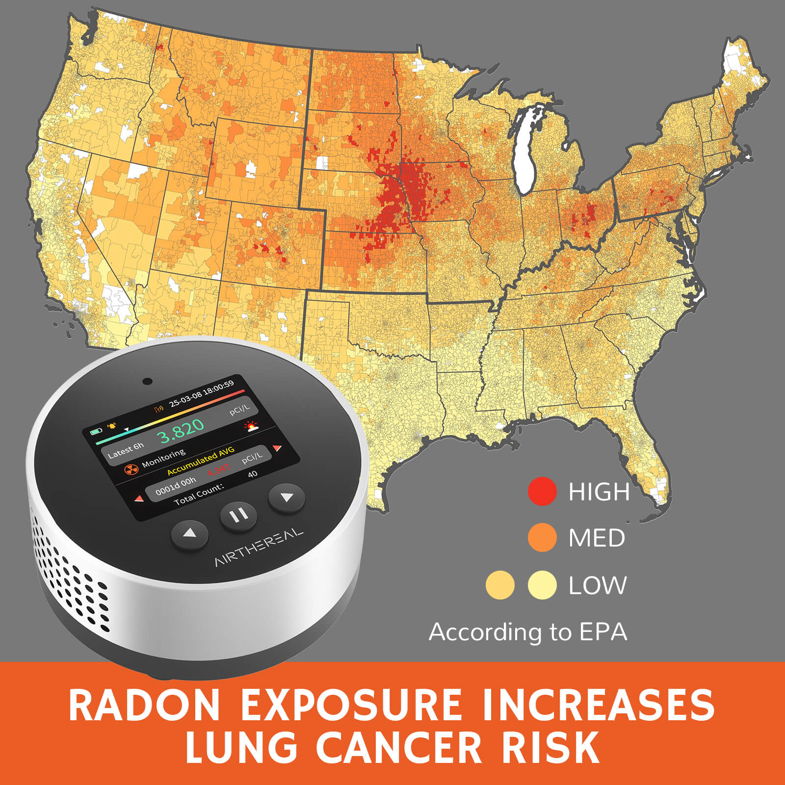 RM-65 Radon Detector for Home Basement - SJB-DIAMOND ELITES
