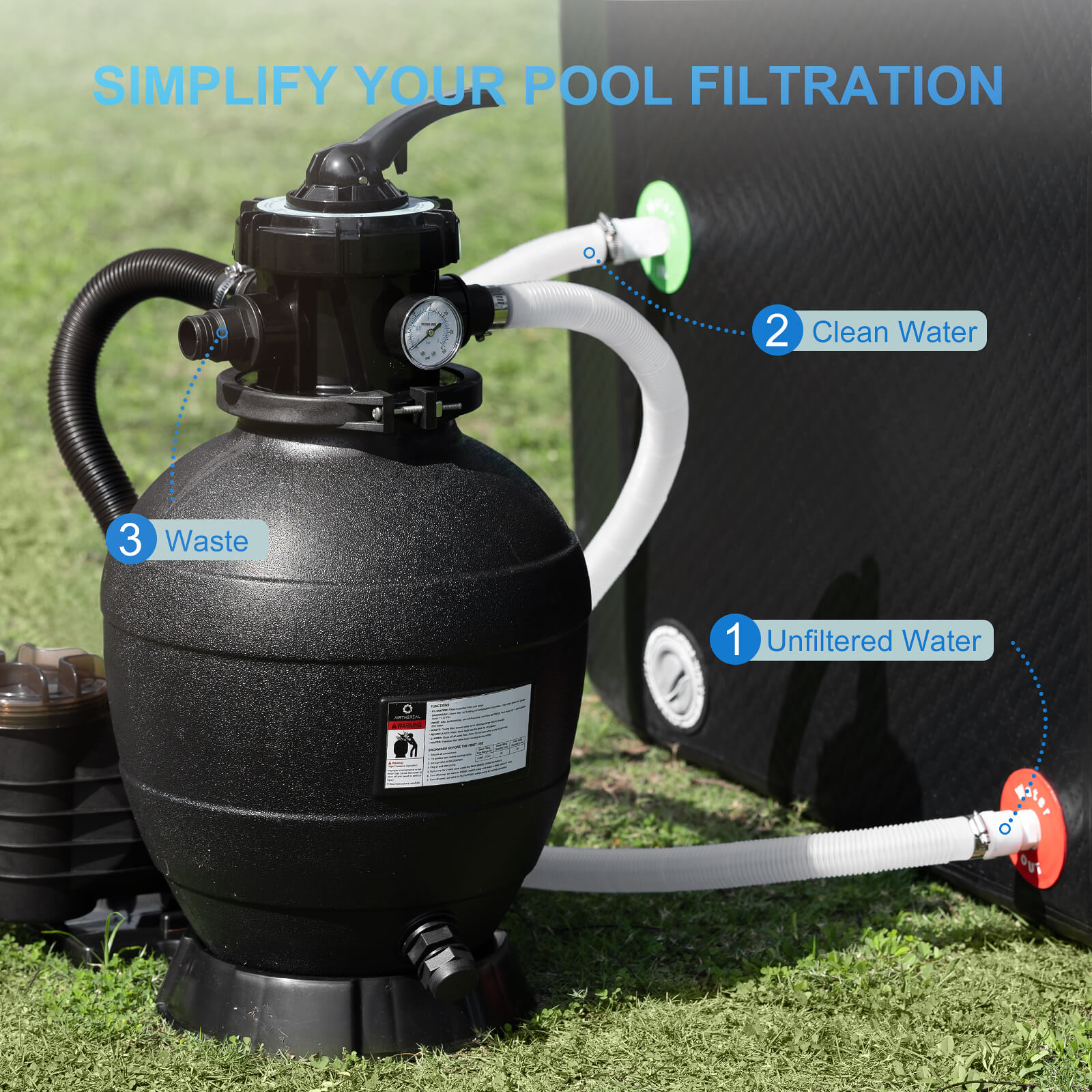 AquaMind AM13 Sand Filter Pump - SJB-DIAMOND ELITES