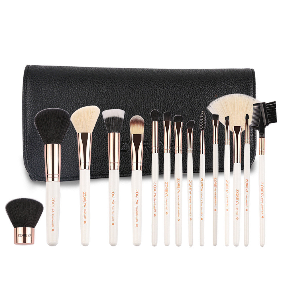 Set of 15 nylon hair makeup brushes Pi-Mart