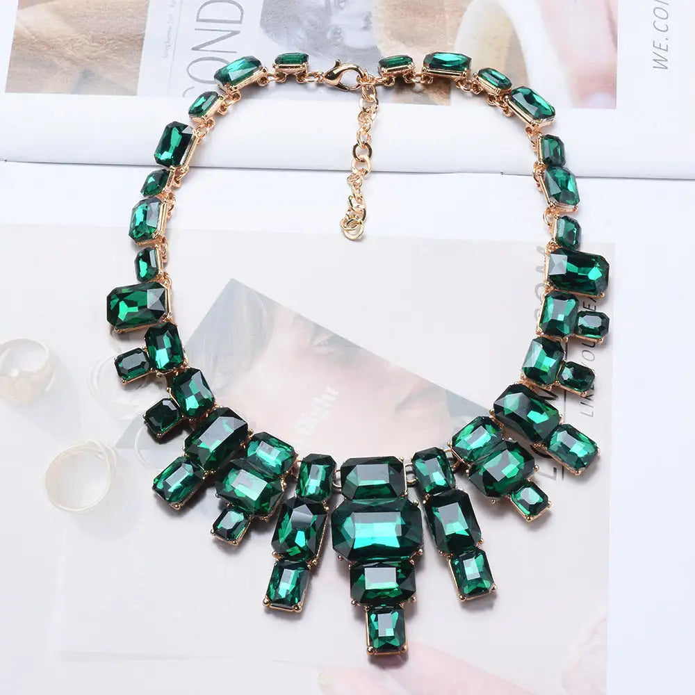 Luxurious Exaggerating Geometric Big Gem Necklace Lootquake LLC