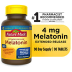 Nature Made Melatonin 4mg Extended Release Tablets, 100% Drug Free Sleep Aid, 90 Count EasyOptionXY LLC