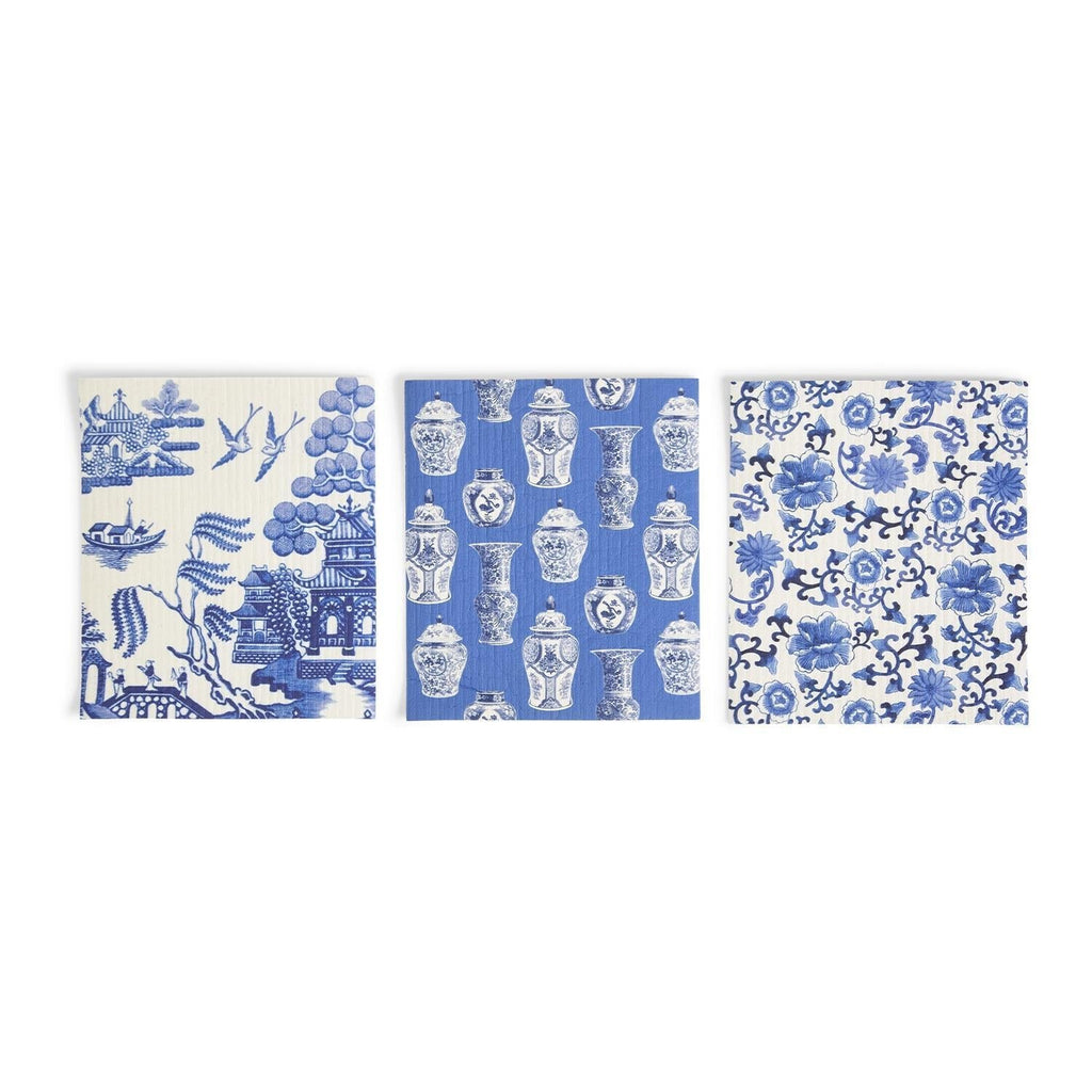 Chinoiserie Eco Kitchen Cloths - Biodegradable Cellulose Cotton, 3 Designs BandsCo Straps