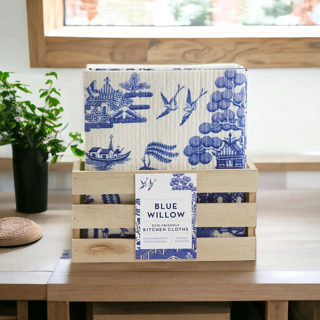 Chinoiserie Eco Kitchen Cloths - Biodegradable Cellulose Cotton, 3 Designs BandsCo Straps